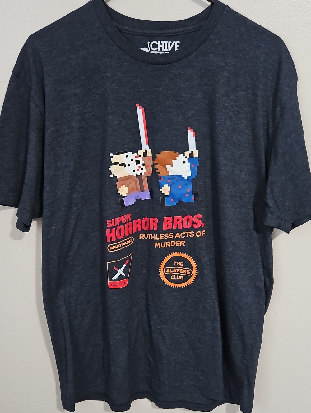 Chive Tees Super Horror Bros. Graphic Tee - Charcoal